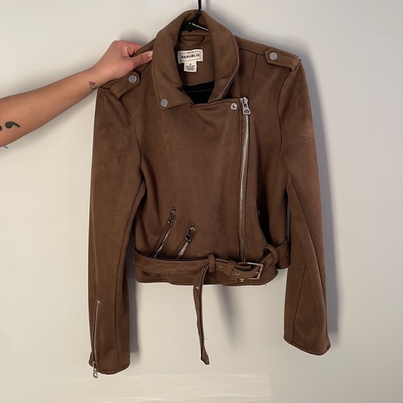 For The Republic Jackets & Blazers - For The Republic faux leather jacket. Size Medium.